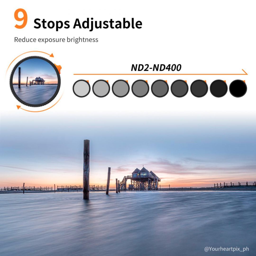 K&F Concept 49mm Variable ND Filter ND2-ND400 Nano X VND KF01.1458 - 3